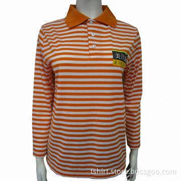 Women polo t-shirts, summer t-shirts, short sleeve t-shirts, stripe polo t-shirts